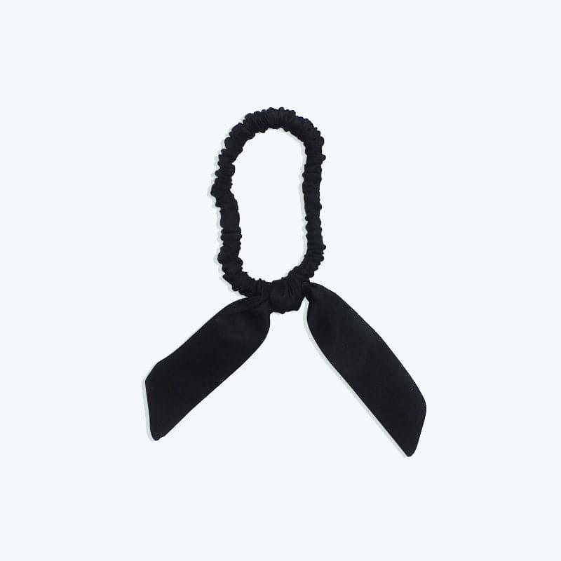 22 Momme Tail Elegant Silk Hair Bands Black