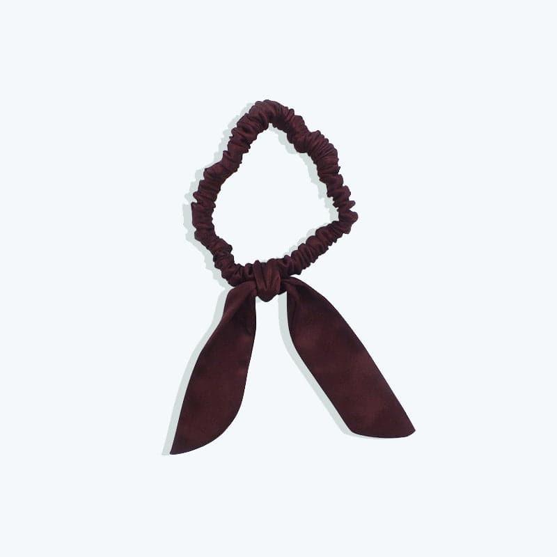 22 Momme Tail Elegant Silk Hair Bands Burgundy