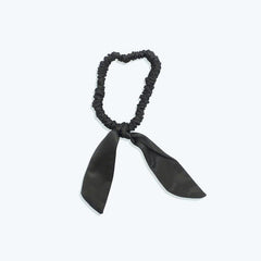 22 Momme Tail Elegant Silk Hair Bands Dark Grey