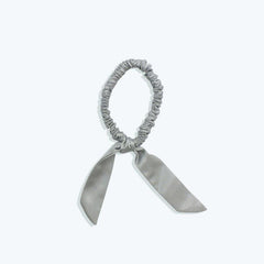 22 Momme Tail Elegant Silk Hair Bands Grey