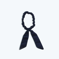 22 Momme Tail Elegant Silk Hair Bands Navy