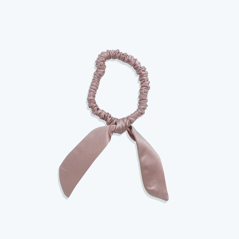 22 Momme Tail Elegant Silk Hair Bands Pink