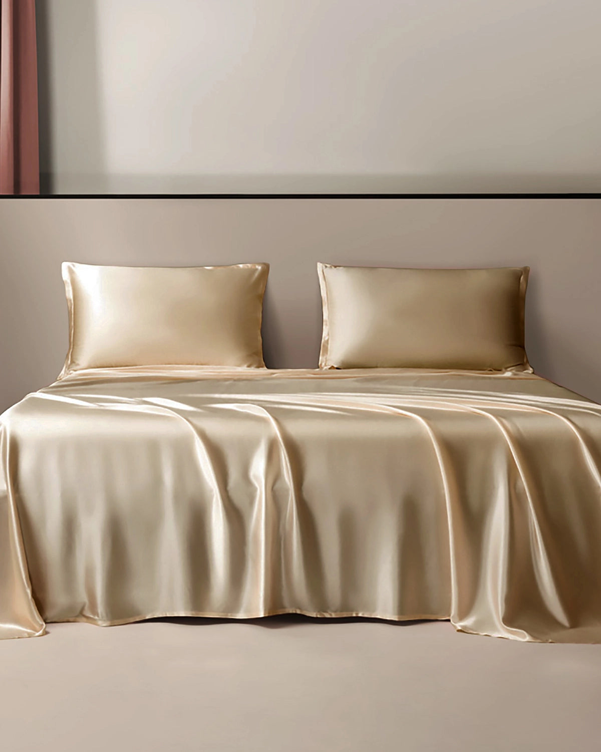 25 Momme 100% Silk Flat Sheet Champagne