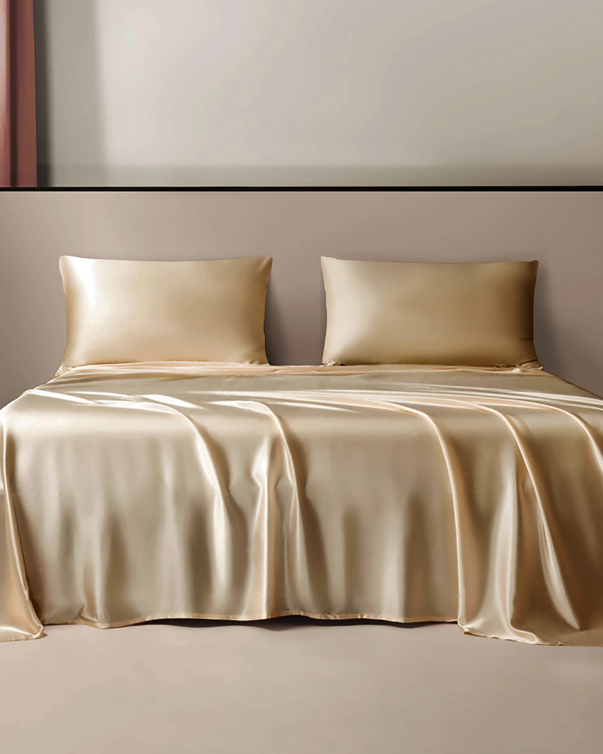 25 Momme 3PCS Silk Flat Sheet Set Champagne