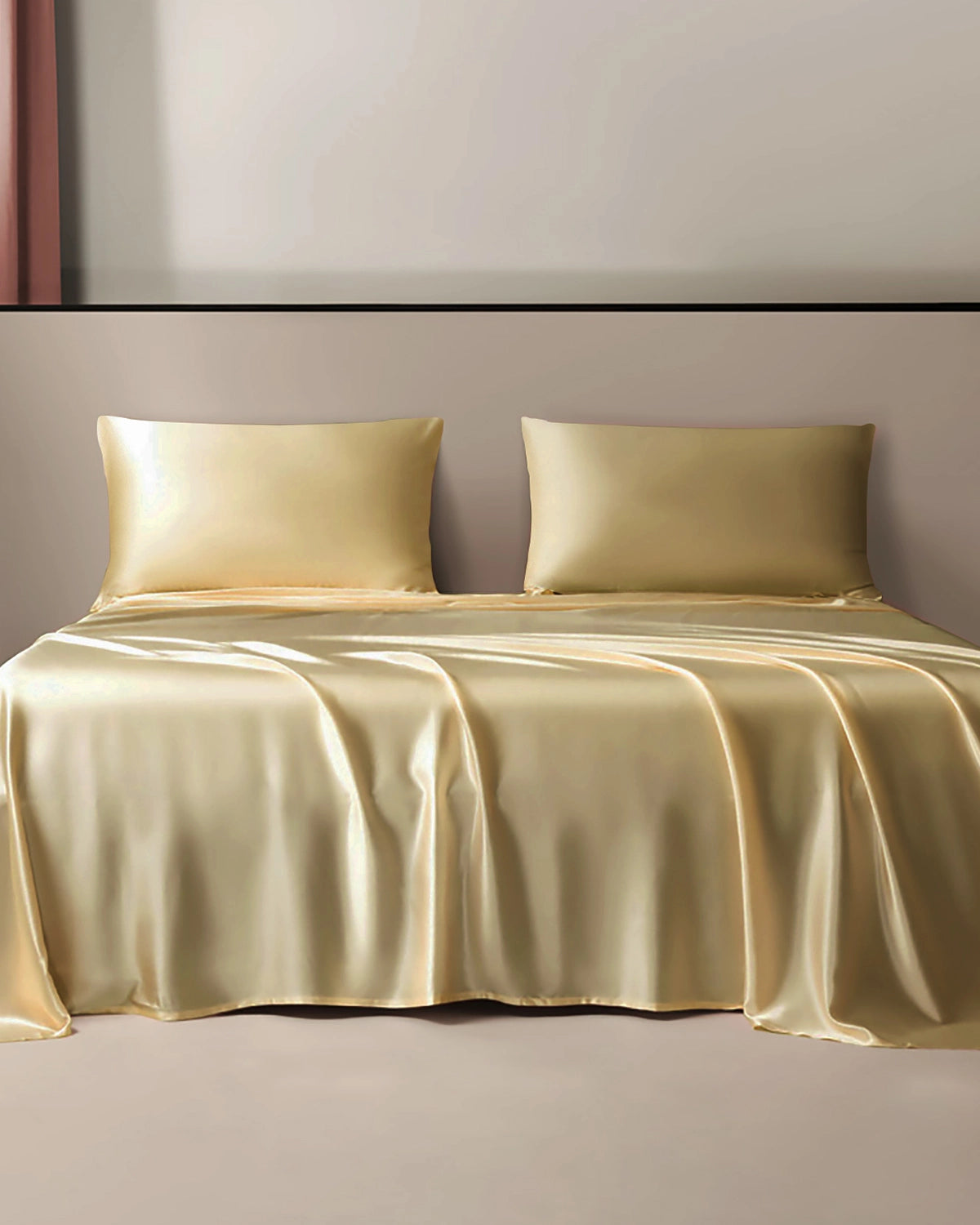 25 Momme 3PCS Silk Flat Sheet Set Gold
