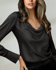 25 Momme Cowl Neck Silk Blouse