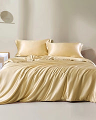 25 Momme Seamless Silk Duvet Cover Gold