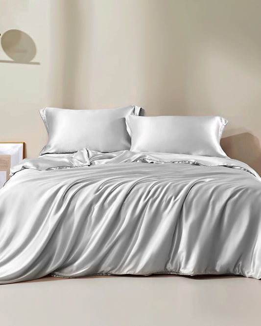 25 Momme Seamless Silk Duvet Cover Grey