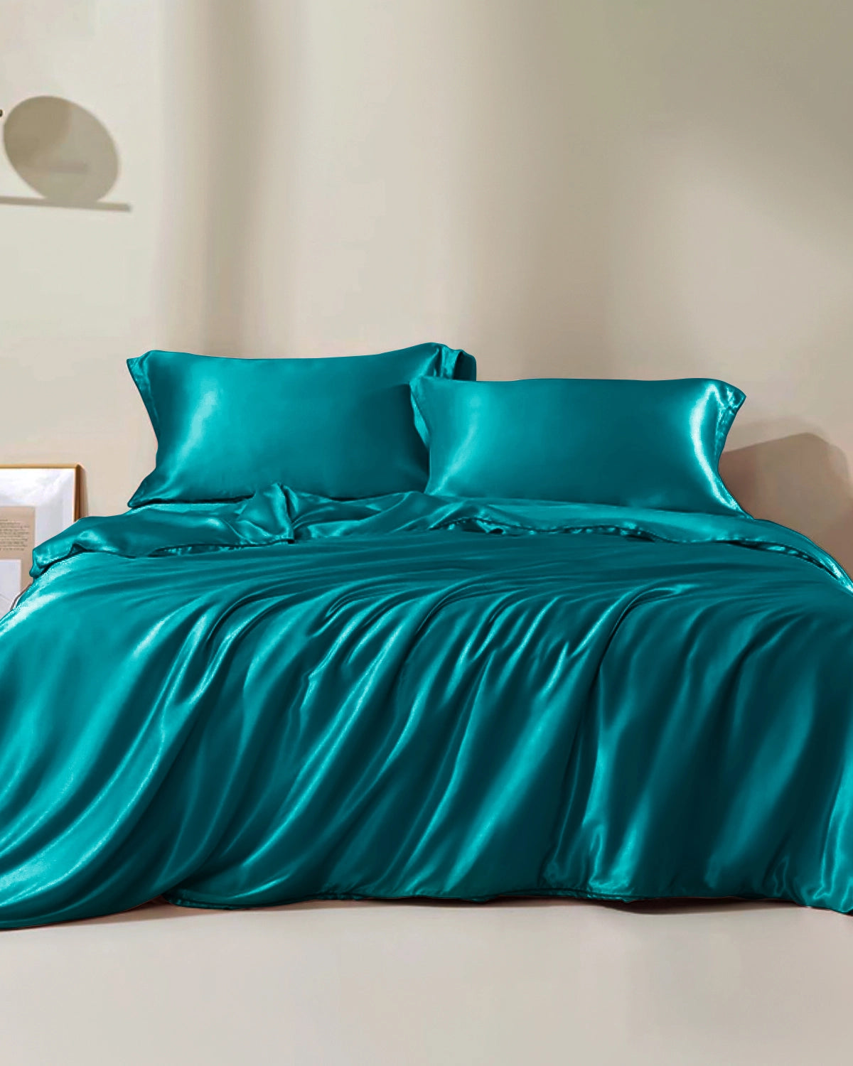 25 Momme Seamless Silk Duvet Cover Peacock Blue