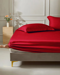 25 Momme Silk Fitted Sheet Burgundy