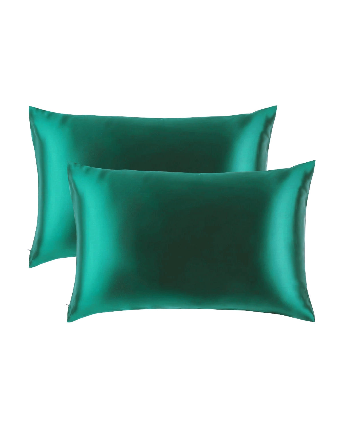 2PCS 19 Momme Silk Hidden Zipper Pillowcases Green