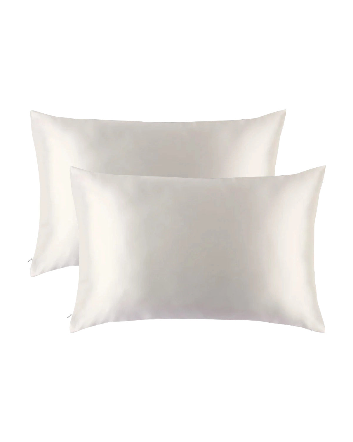 2PCS 19 Momme Silk Hidden Zipper Pillowcases Ivory