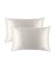 2PCS 19 Momme Silk Hidden Zipper Pillowcases Ivory