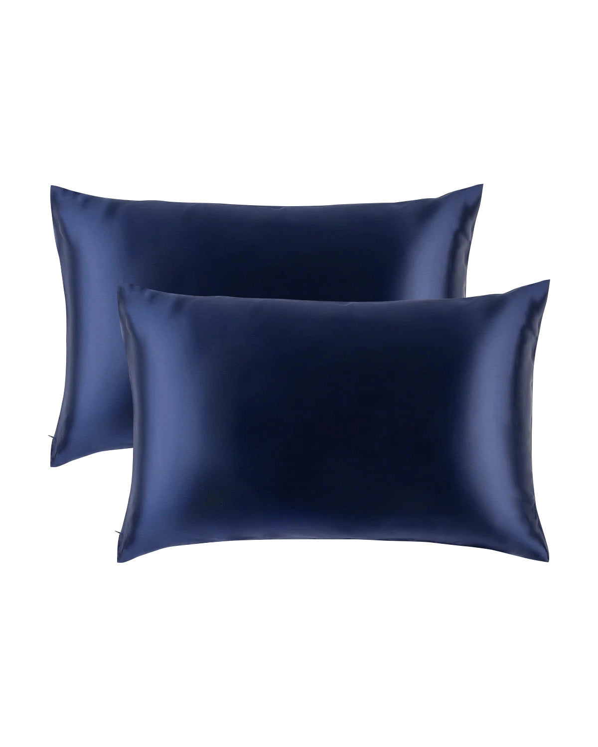 2PCS 19 Momme Silk Hidden Zipper Pillowcases Navy