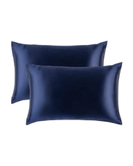 2PCS 19 Momme Silk Hidden Zipper Pillowcases Navy