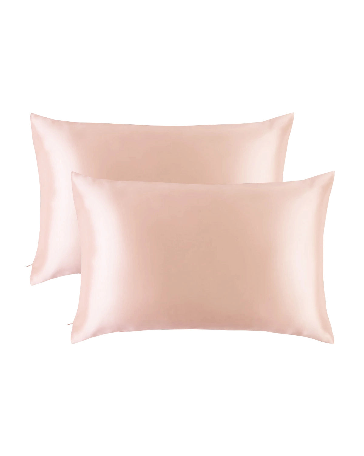 2PCS 19 Momme Silk Hidden Zipper Pillowcases Pink