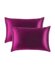 2PCS 19 Momme Silk Hidden Zipper Pillowcases Purple