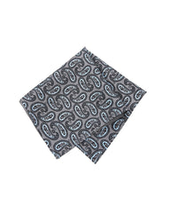 Dark Gray Patched And Printed Pocket Handkerchief