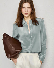 30 Momme Classic Concealed Silk Blouse