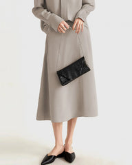 30 Momme Heavy Silk A-Line Midi Skirt