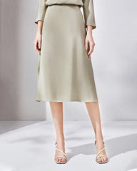 30 Momme Heavy Silk Bias-Cut Midi Skirt