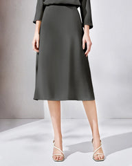 30 Momme Heavy Silk Bias-Cut Midi Skirt