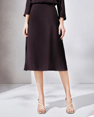 30 Momme Heavy Silk Bias-Cut Midi Skirt