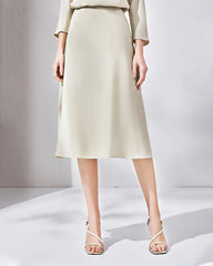 30 Momme Heavy Silk Bias-Cut Midi Skirt