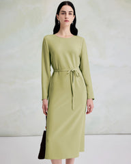 30 Momme Luxury Silk Long Sleeve Midi Dress