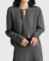 30 Momme Silk Blouse with Slit
