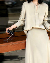 30 Momme Silk Blouse with Slit