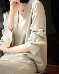 30 Momme Silk Blouse with Slit