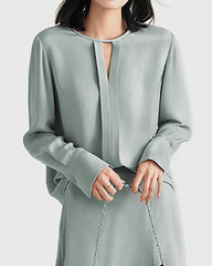 30 Momme Silk Blouse with Slit