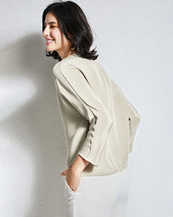 30mm Loose Long Sleeve Pullover Silk Blouse