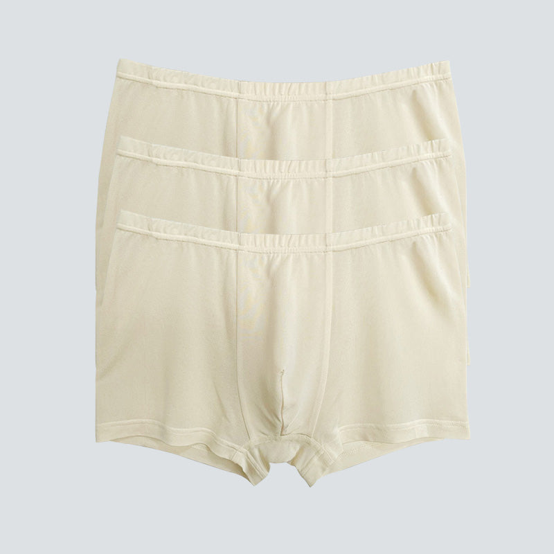 3 Pcs Skin-Friendly Men Boxer Panties Beige