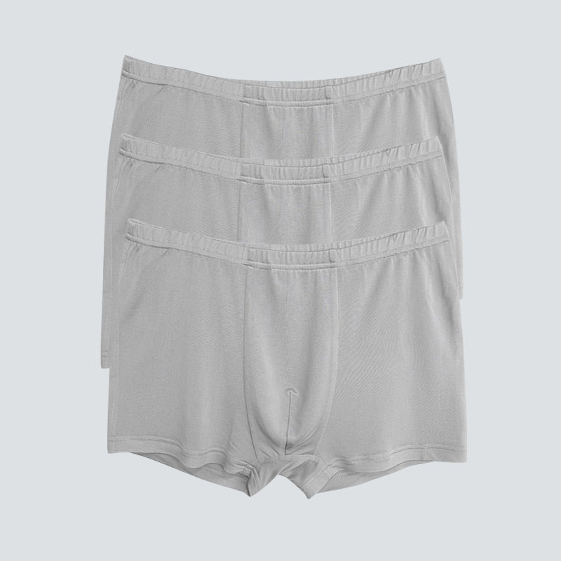 3 Pcs Skin-Friendly Men Boxer Panties Grey