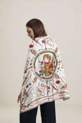 Pure Silk Little Girl Pattern Scarf