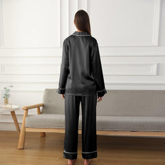 Long Silk Pajamas Home Wear For Couple