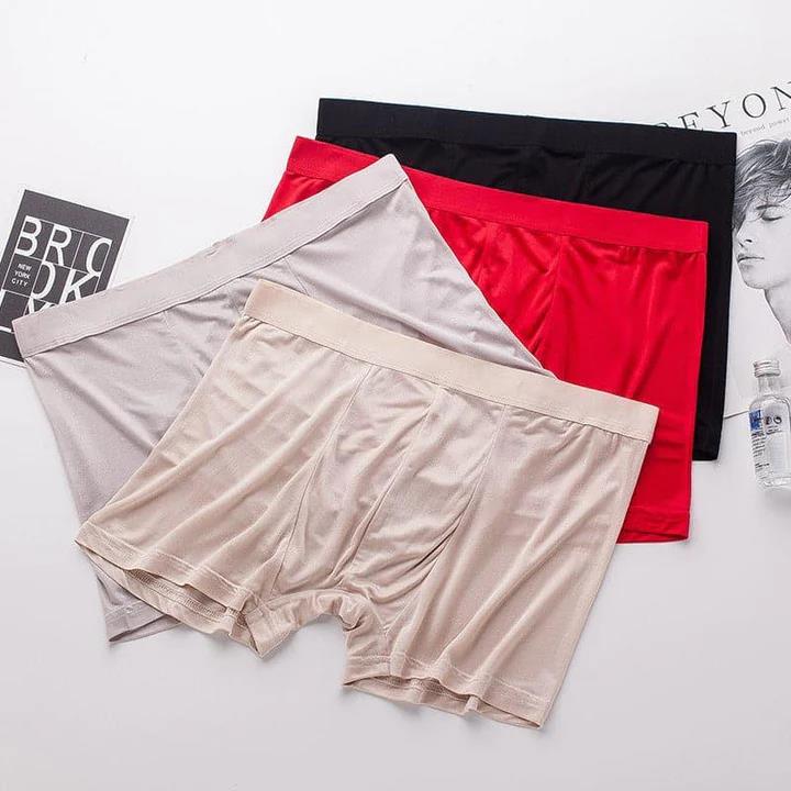 3 Pcs Men's Silk Boxer Briefs Underwear