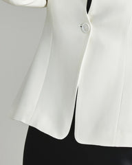 40 Momme Collarless Silk Blazer Cream