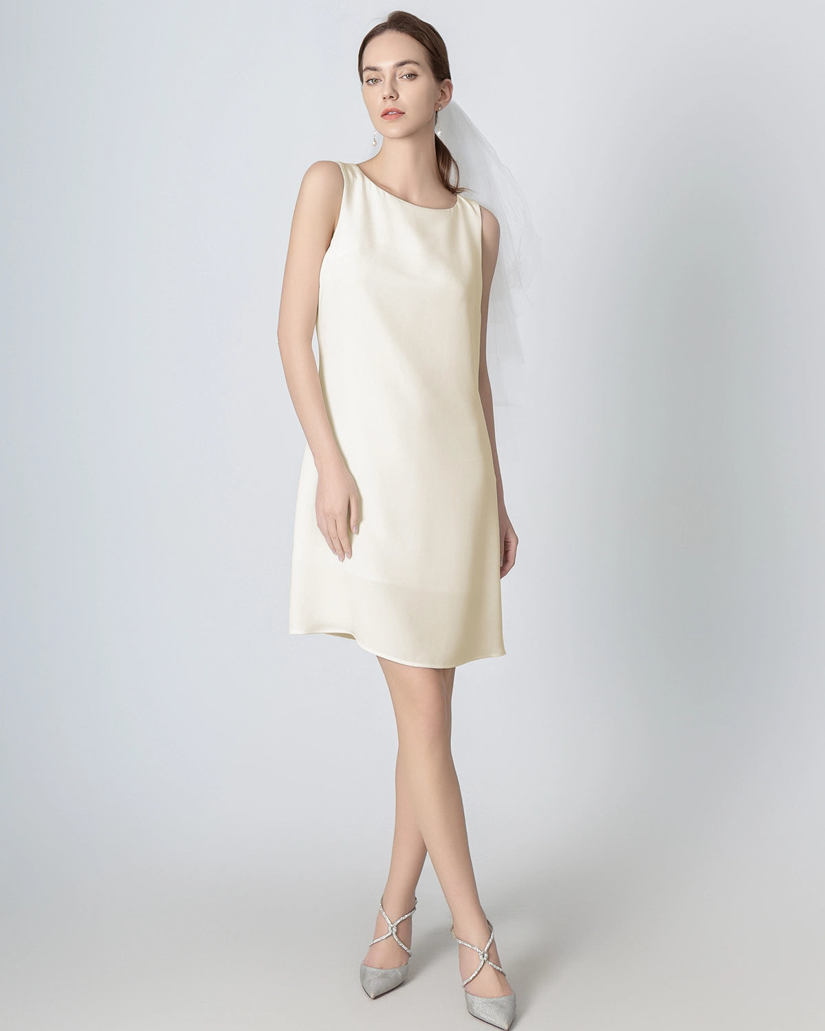 40 Momme A-line Silk Dress Cream