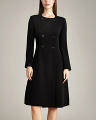40 Momme Double-Breasted Silk Dress Black
