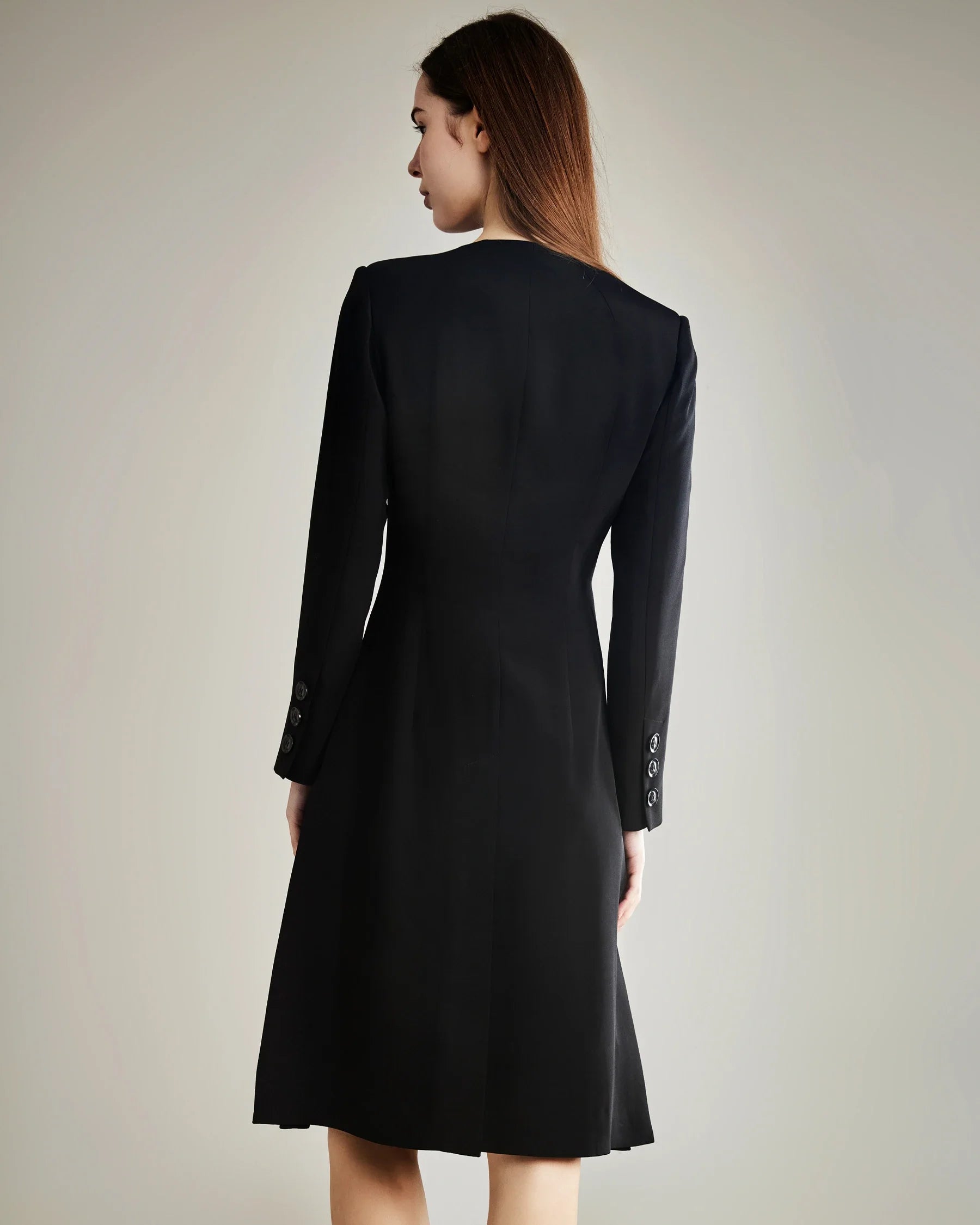 40 Momme Double-Breasted Silk Dress Black