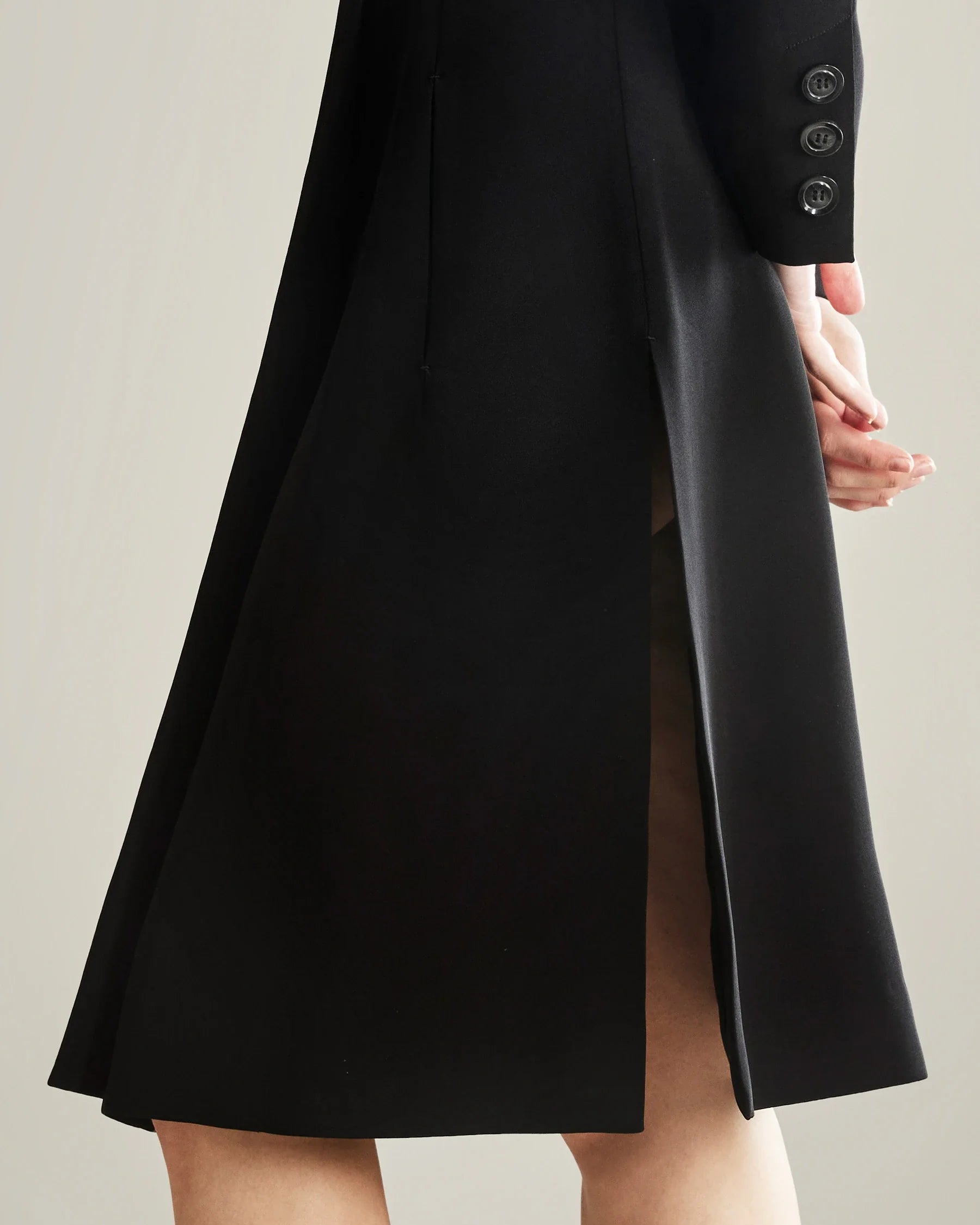 40 Momme Double-Breasted Silk Dress Black