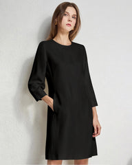 40 Momme Knee-length Silk Dress Black