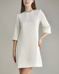 40 Momme Knee-length Silk Dress Cream
