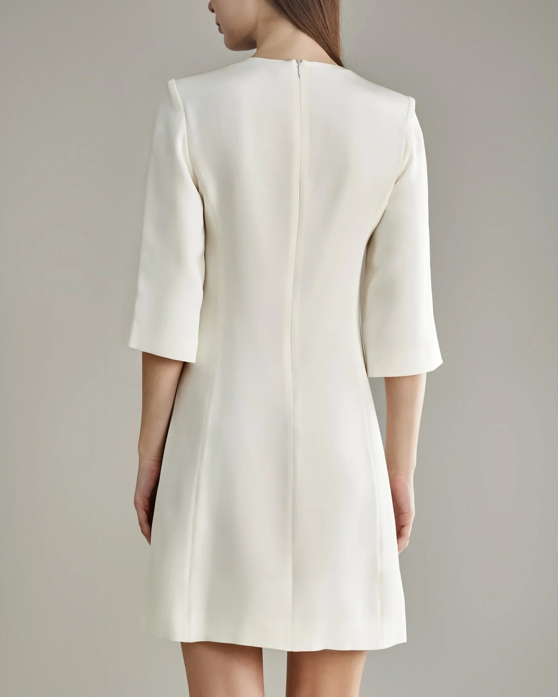 40 Momme Knee-length Silk Dress Cream