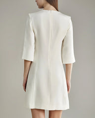 40 Momme Knee-length Silk Dress Cream