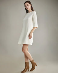 40 Momme Knee-length Silk Dress Cream