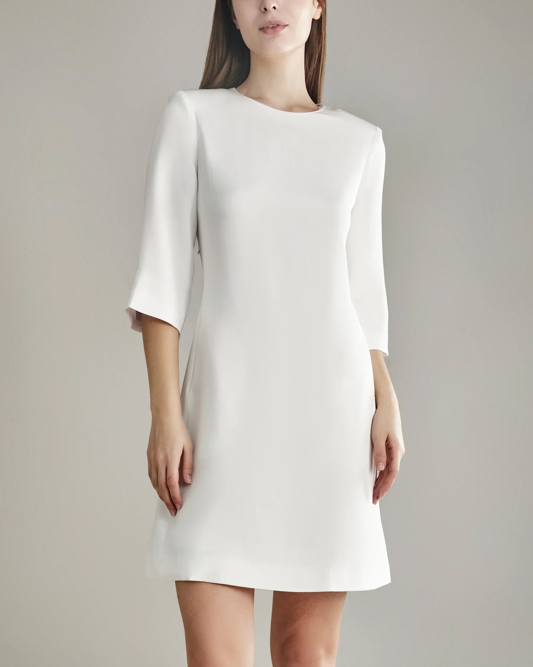 40 Momme Knee-length Silk Dress White